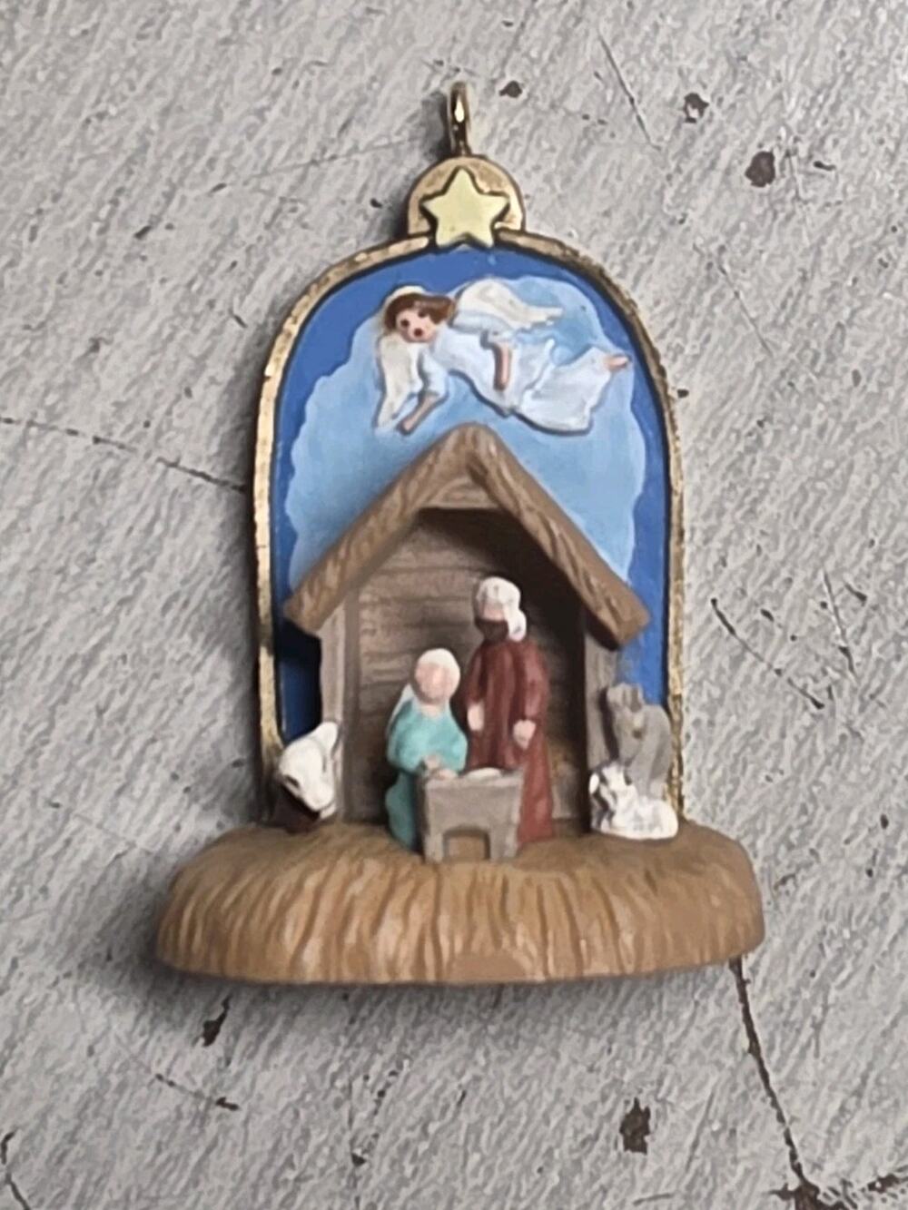 VINTAGE 1997 Hallmark Keepsake He is Born Christmas Nativity Ornament Miniature